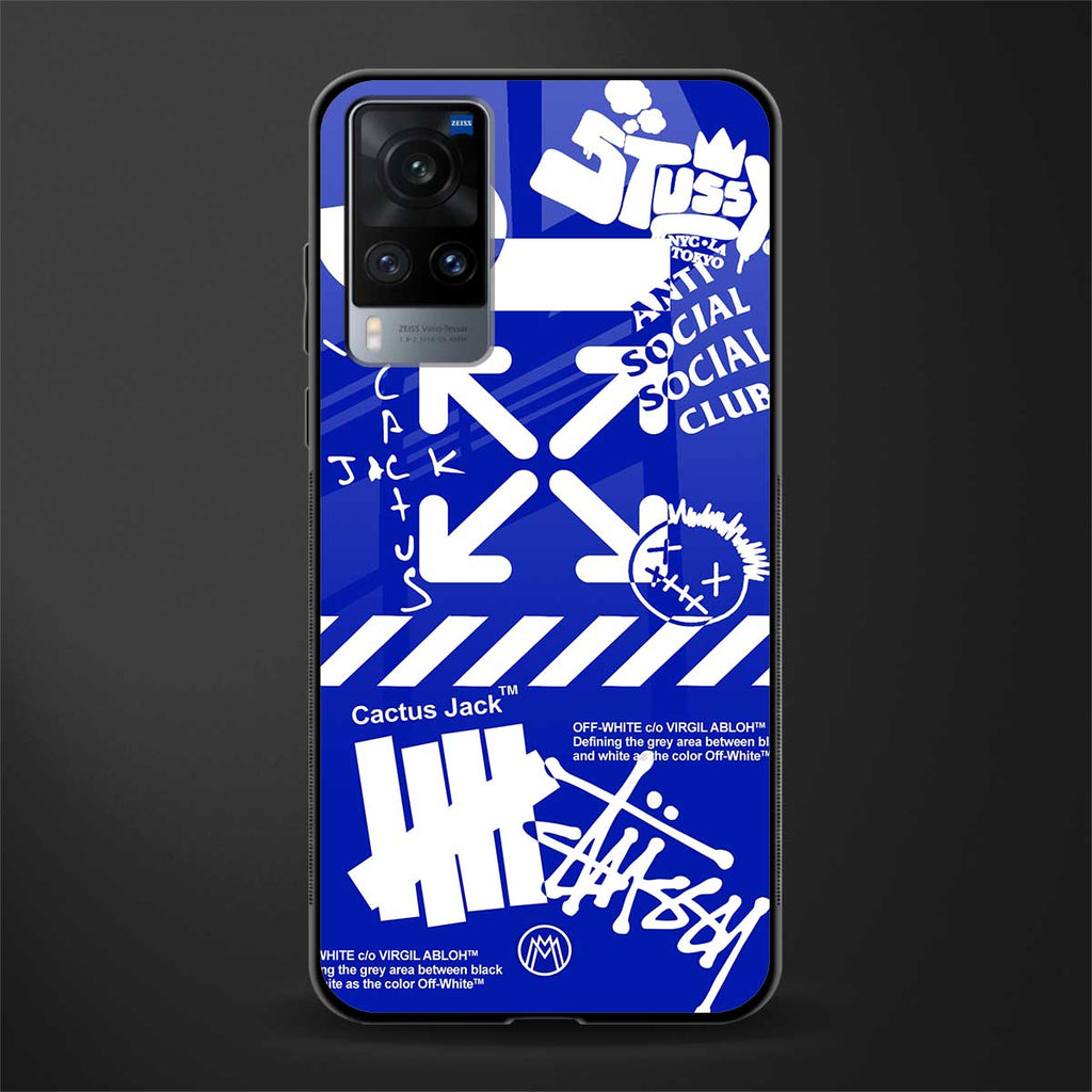 blue travis scott x anti social social club glass case for vivo x60 image