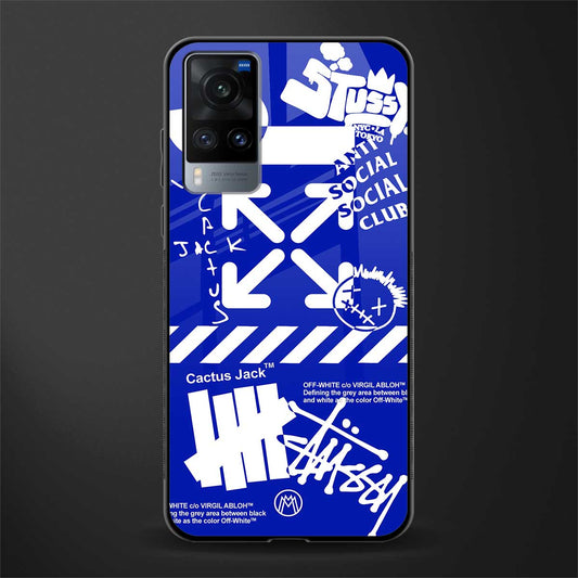 blue travis scott x anti social social club glass case for vivo x60 image