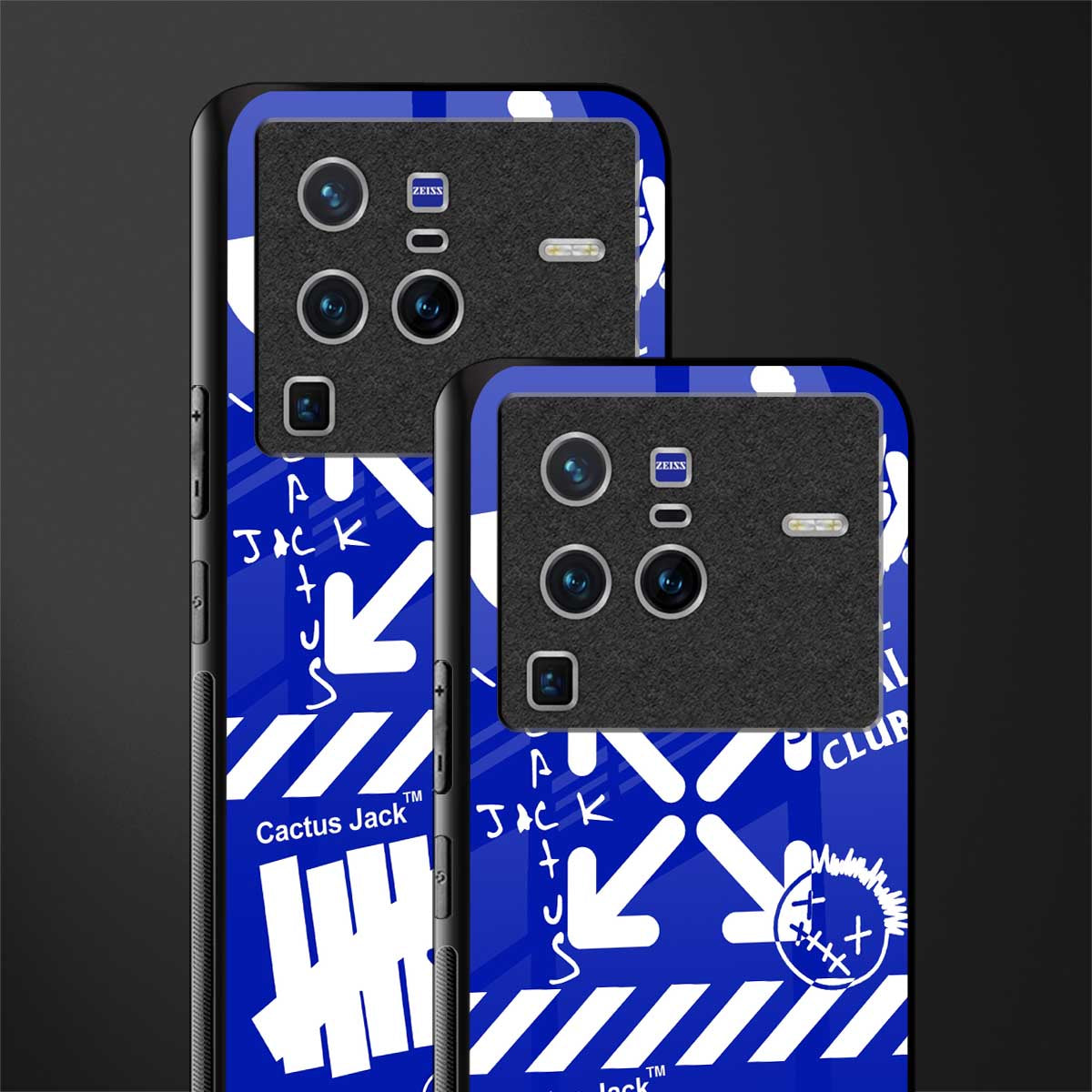 blue travis scott x anti social social club glass case for vivo x80 pro 5g image-2