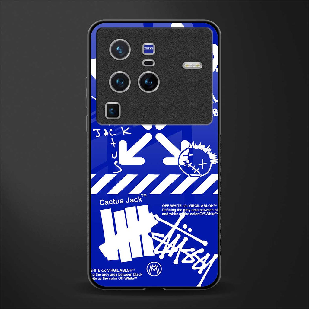 blue travis scott x anti social social club glass case for vivo x80 pro 5g image