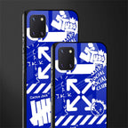 blue travis scott x anti social social club glass case for samsung a81 image-2