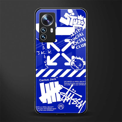 blue travis scott x anti social social club back phone cover | glass case for xiaomi 12 pro