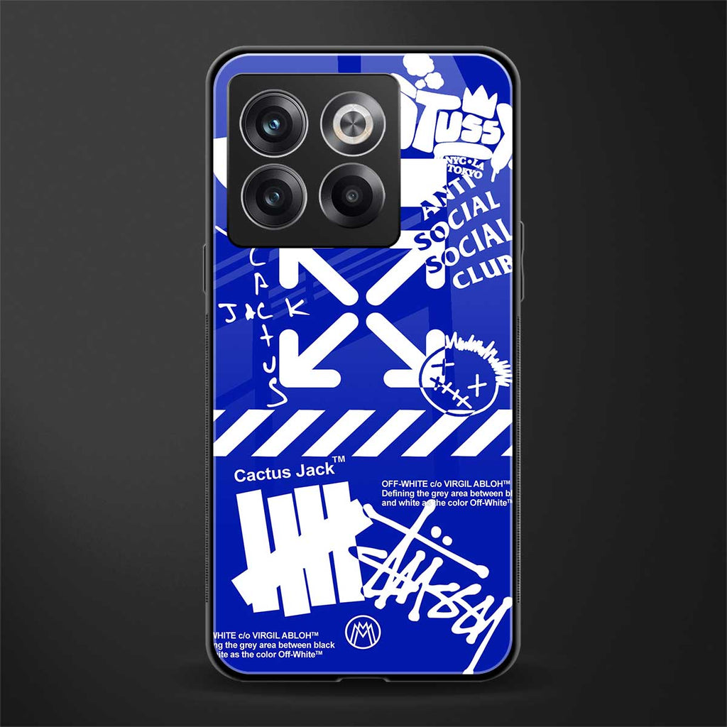 blue travis scott x anti social social club back phone cover | glass case for oneplus 10t