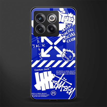 blue travis scott x anti social social club back phone cover | glass case for oneplus 10t