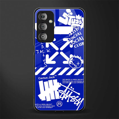 blue travis scott x anti social social club back phone cover | glass case for samsung galaxy f23 5g