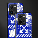 blue travis scott x anti social social club back phone cover | glass case for vivo y35 4g
