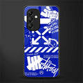 blue travis scott x anti social social club back phone cover | glass case for samsung galaxy a14 5g