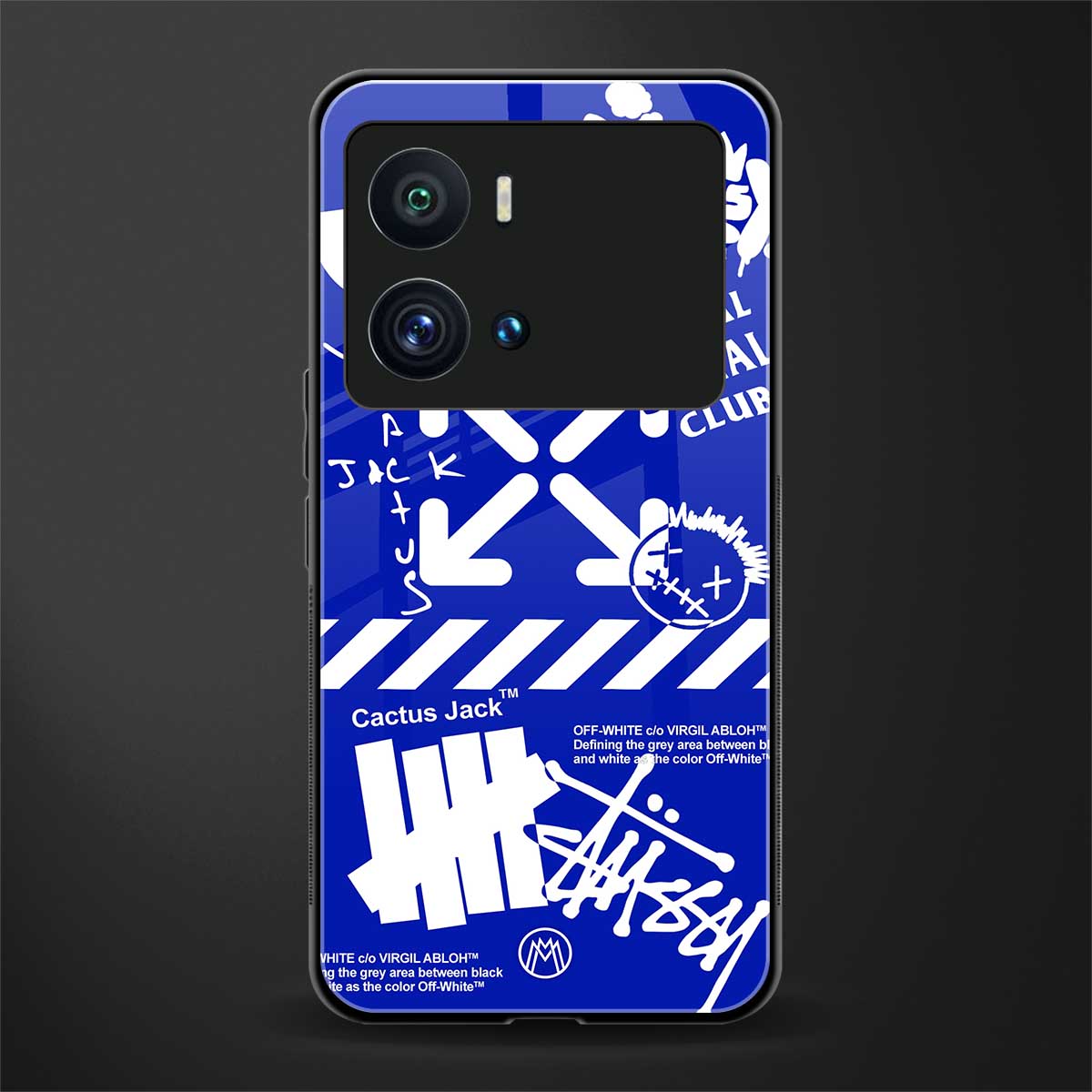 blue travis scott x anti social social club back phone cover | glass case for iQOO 9 Pro