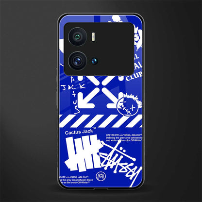 blue travis scott x anti social social club back phone cover | glass case for iQOO 9 Pro