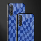 blue trippy check pattern glass case for oppo reno 3 pro image-2