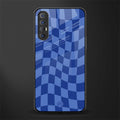 blue trippy check pattern glass case for oppo reno 3 pro image