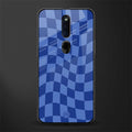blue trippy check pattern glass case for oppo f11 pro image