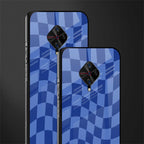blue trippy check pattern glass case for vivo s1 pro image-2