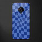 blue trippy check pattern glass case for vivo s1 pro image
