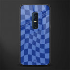 blue trippy check pattern glass case for vivo v17 pro image