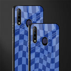 blue trippy check pattern glass case for vivo z1 pro image-2