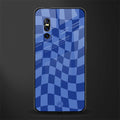 blue trippy check pattern glass case for vivo v15 pro image
