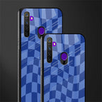 blue trippy check pattern glass case for realme 5 pro image-2
