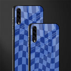 blue trippy check pattern glass case for samsung galaxy a50s image-2