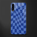 blue trippy check pattern glass case for samsung galaxy a30s image