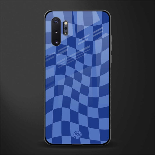 blue trippy check pattern glass case for samsung galaxy note 10 plus image