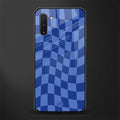 blue trippy check pattern glass case for samsung galaxy note 10 image