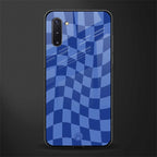 blue trippy check pattern glass case for samsung galaxy note 10 image