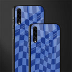 blue trippy check pattern glass case for samsung galaxy a70s image-2