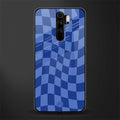 blue trippy check pattern glass case for redmi note 8 pro image