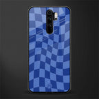 blue trippy check pattern glass case for redmi note 8 pro image