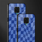 blue trippy check pattern glass case for poco m2 pro image-2