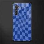 blue trippy check pattern glass case for realme 6 pro image