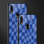 blue trippy check pattern glass case for redmi 7redmi y3 image-2