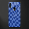 blue trippy check pattern glass case for redmi 7redmi y3 image