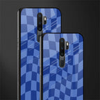 blue trippy check pattern glass case for oppo a9 2020 image-2