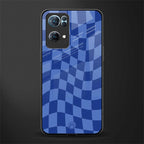 blue trippy check pattern glass case for oppo reno7 pro 5g image