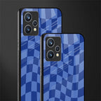 blue trippy check pattern glass case for realme 9 pro plus 5g image-2