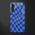 blue trippy check pattern glass case for realme x50 pro image