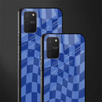 blue trippy check pattern glass case for samsung galaxy s10 lite image-2