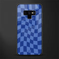 blue trippy check pattern glass case for samsung galaxy note 9 image