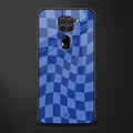 blue trippy check pattern glass case for redmi note 9 image