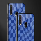 blue trippy check pattern glass case for vivo y17 image-2