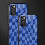 blue trippy check pattern glass case for samsung note 20 image-2