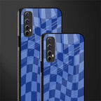 blue trippy check pattern glass case for realme narzo 20 pro image-2