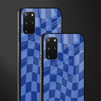 blue trippy check pattern glass case for samsung galaxy s20 plus image-2