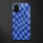 blue trippy check pattern glass case for samsung galaxy s20 plus image