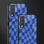 blue trippy check pattern glass case for vivo y20svivo y20avivo y20g image-2