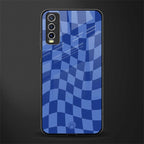 blue trippy check pattern glass case for vivo y20 image