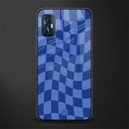 blue trippy check pattern glass case for vivo v17 image