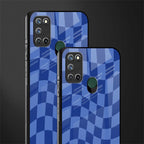 blue trippy check pattern glass case for realme 7i image-2